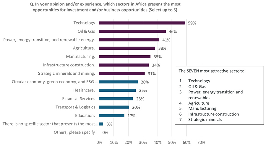 Q. In your opinion and/or experience, which sectors in Africa present the most