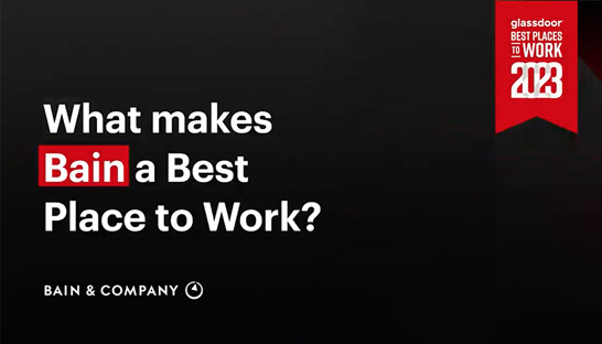 Bain top-ranked consulting firm on Glassdoor's Best Places to Work list