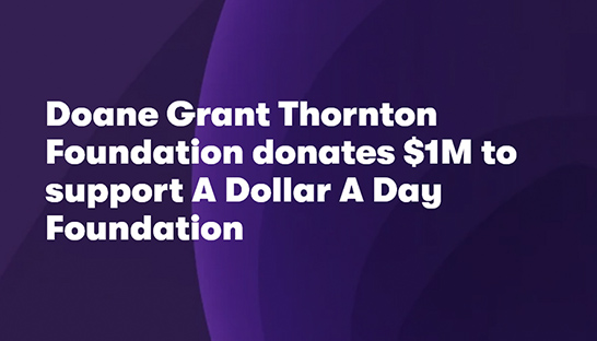 Doane Grant Thornton Foundation pledges $1 million to A Dollar A Day Foundation